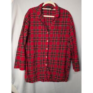 J.Crew Women's Button Up Sleep Casual Shirt Plaid XL(656)